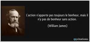 Action bonheur et william james